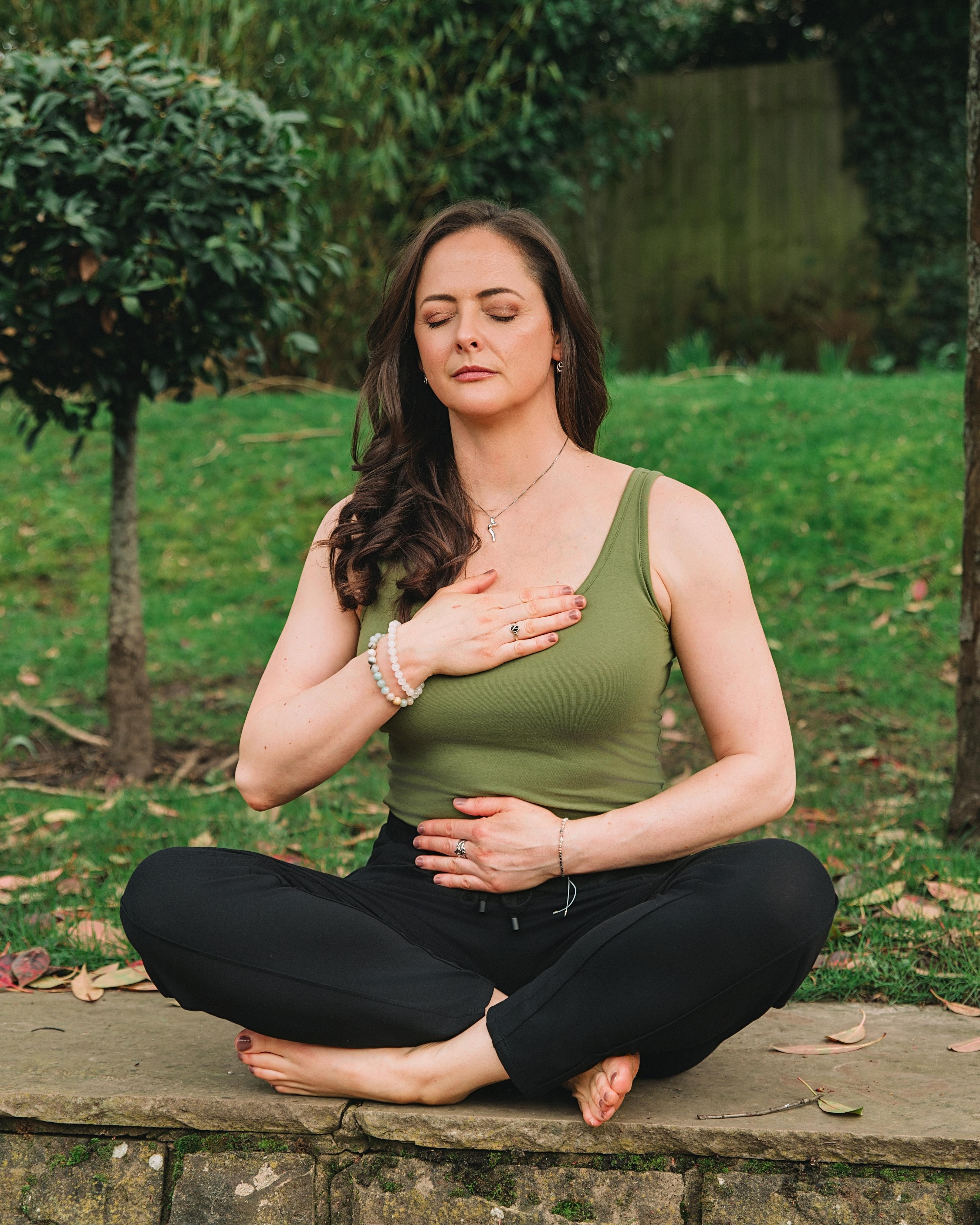 Natalie practising breathwork